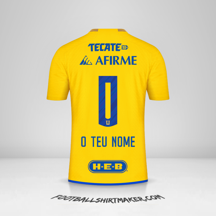 Camisola Tigres UANL 2023/2024 -  o teu nome - 0