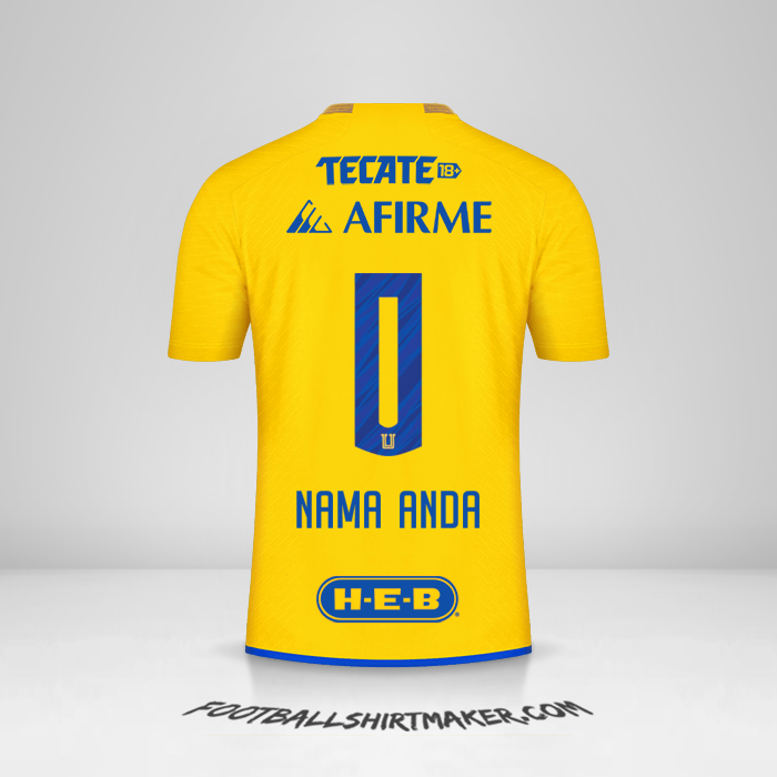 Jersey Tigres UANL 2023/2024 -  nama anda - 0