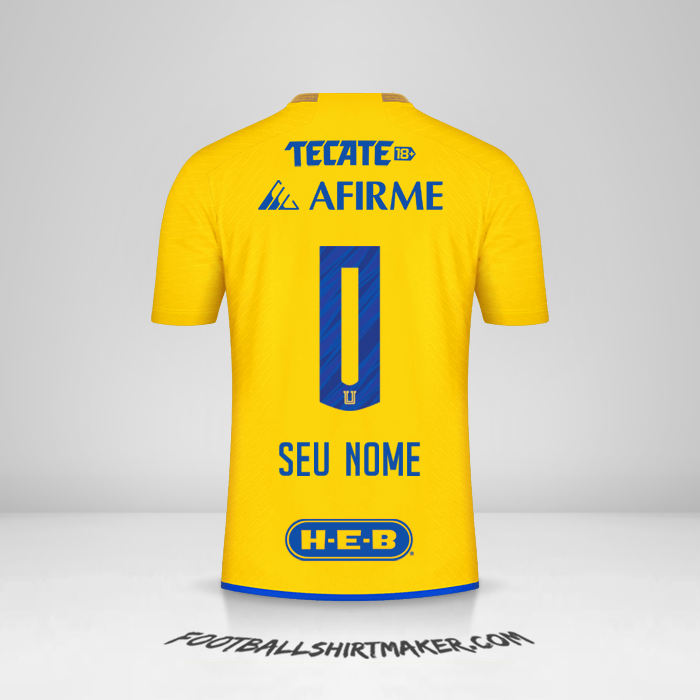 Camisa Tigres UANL 2023/2024 -  seu nome - 0