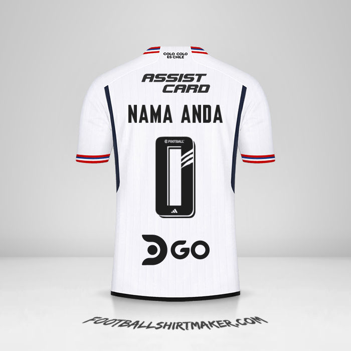 Jersey Colo Colo 2023 -  nama anda - 0