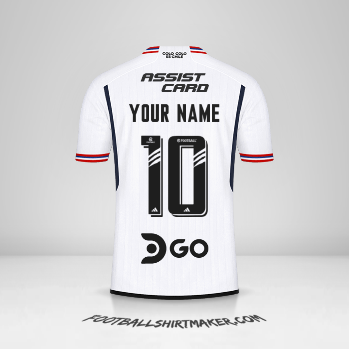 Colo Colo 2023 shirt number 10 your name