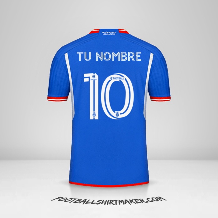 Camiseta Universidad de Chile 2023 número 10 tu nombre