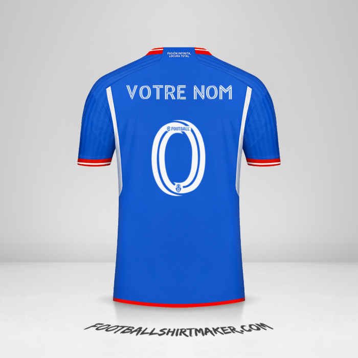 Maillot Universidad de Chile 2023 -  votre nom - 0