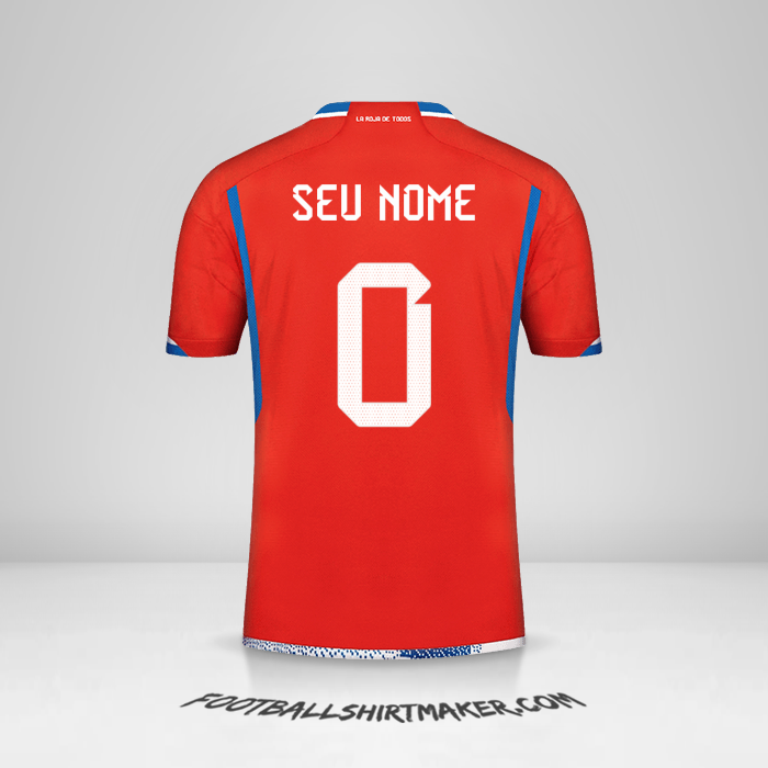 Camisa Chile 2022/2023 -  seu nome - 0