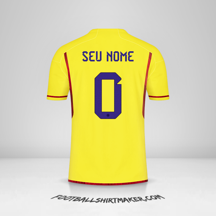 Camisa Colômbia 2022/2023 -  seu nome - 0