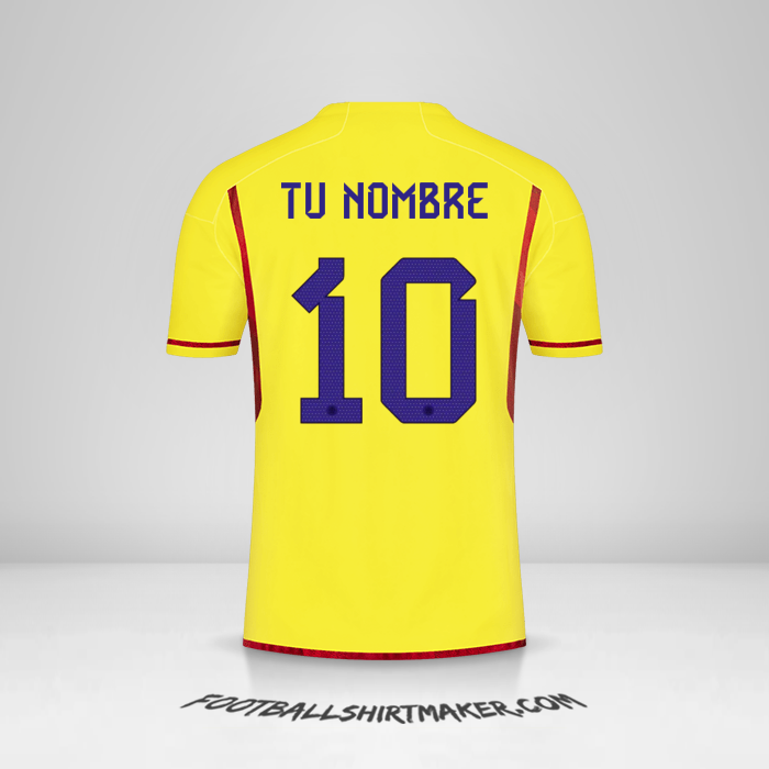 Camiseta Colombia 2022/2023 número 10 tu nombre