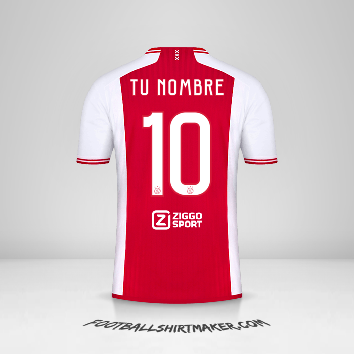 Camiseta AFC Ajax 2023/2024 número 10 tu nombre