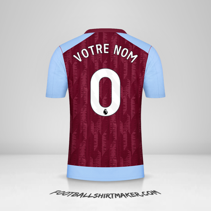 Maillot Aston Villa FC 2023/2024 -  votre nom - 0