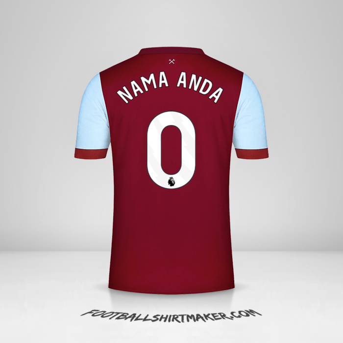 Jersey West Ham United FC 2023/2024 -  nama anda - 0