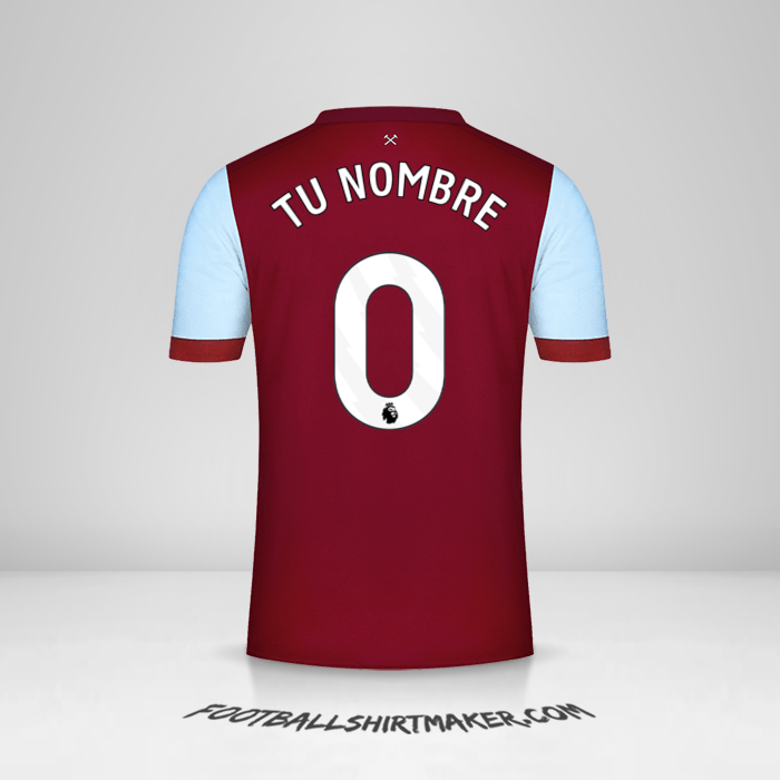 Camiseta West Ham United FC 2023/2024 -  tu nombre - 0