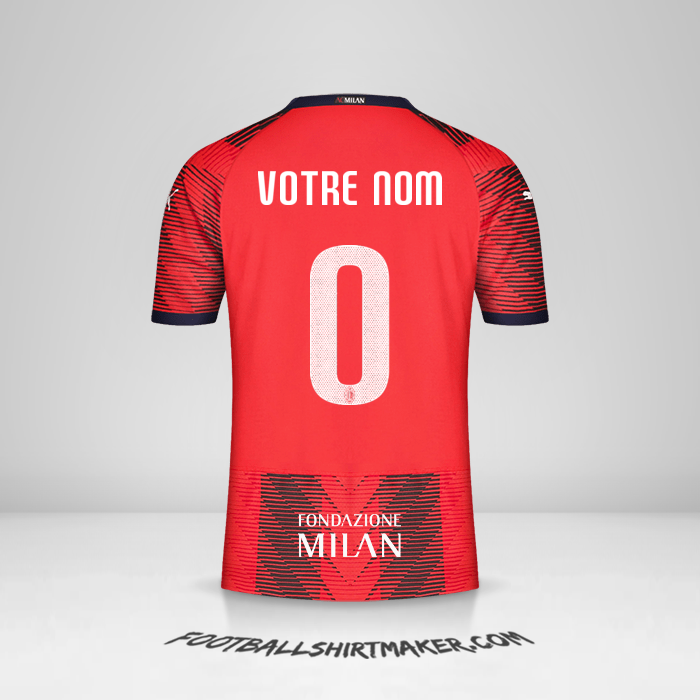 Maillot AC Milan 2023/2024 Cup -  votre nom - 0