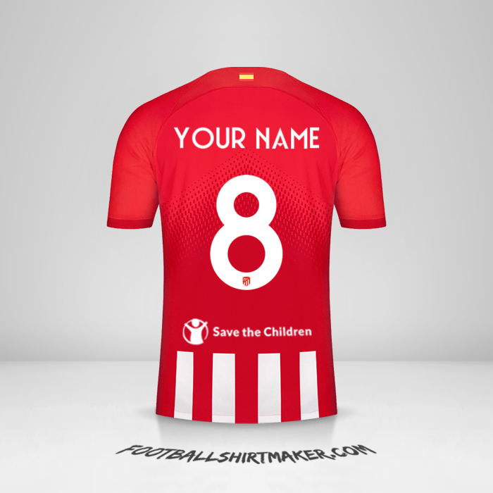 Atletico Madrid 2023/2024 Cup jersey number 8 your name