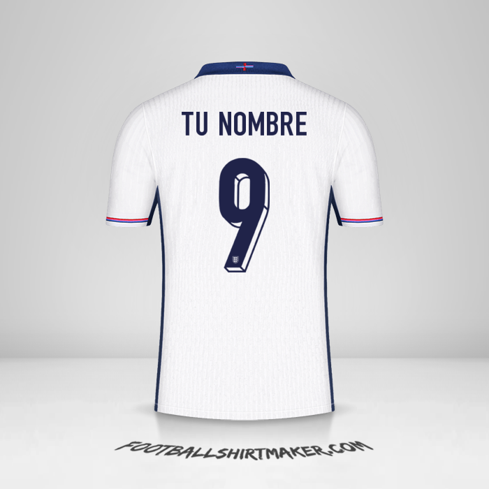 Camiseta Inglaterra 2024 número 9 tu nombre