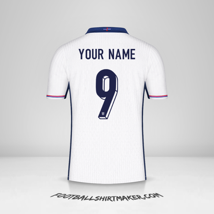 England 2024 shirt number 9 your name