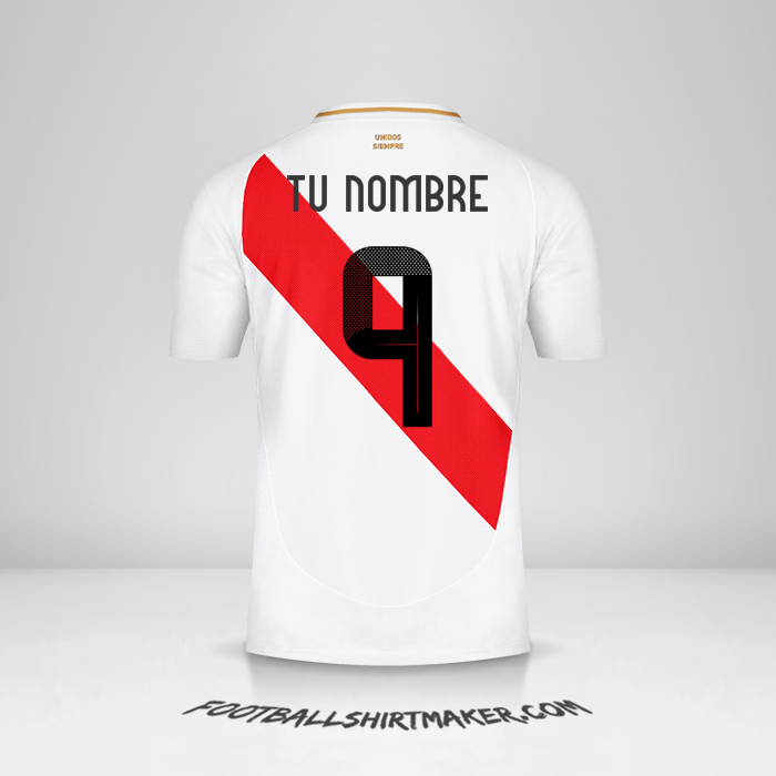 Jersey Peru 2024 número 9 tu nombre