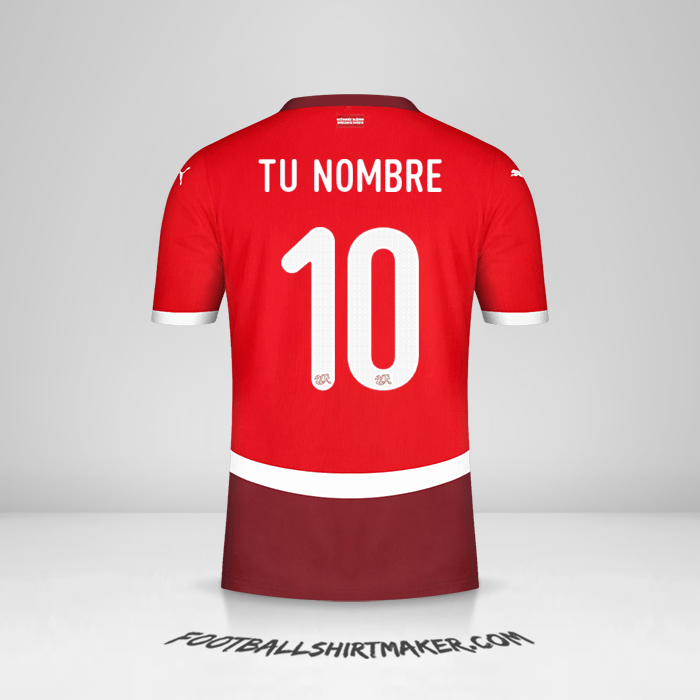 Camiseta Suiza 2024 número 10 tu nombre