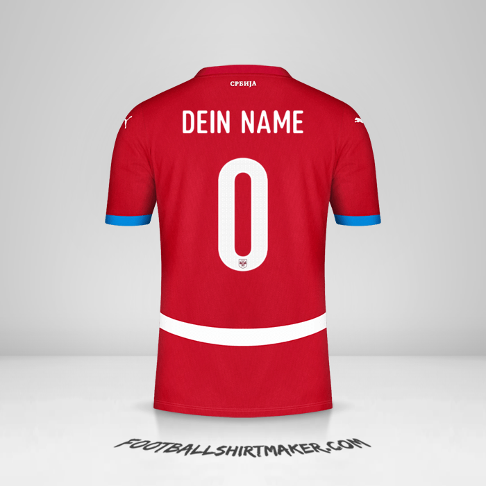 Trikot Serbien 2024 -  dein name - 0