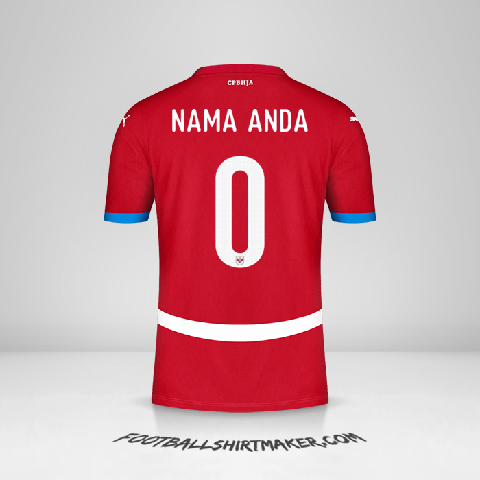 Jersey Serbia 2024 -  nama anda - 0