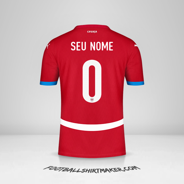 Camisa Sérvia 2024 -  seu nome - 0