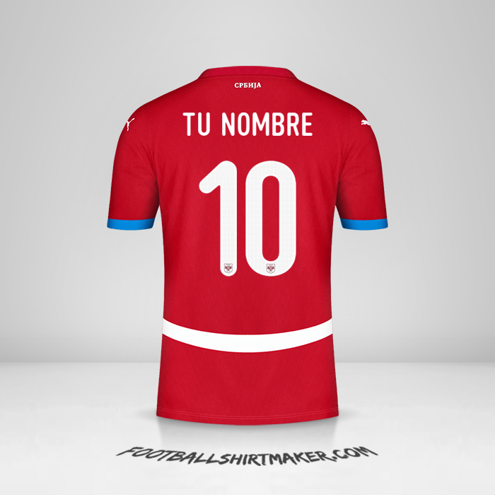 Camiseta Serbia 2024 número 10 tu nombre