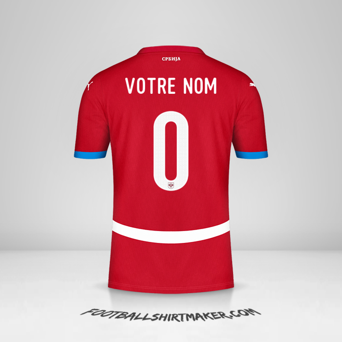 Maillot Serbie 2024 -  votre nom - 0