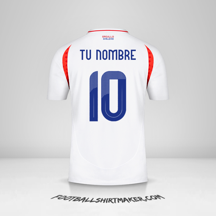 Camiseta Chile 2024 II número 10 tu nombre