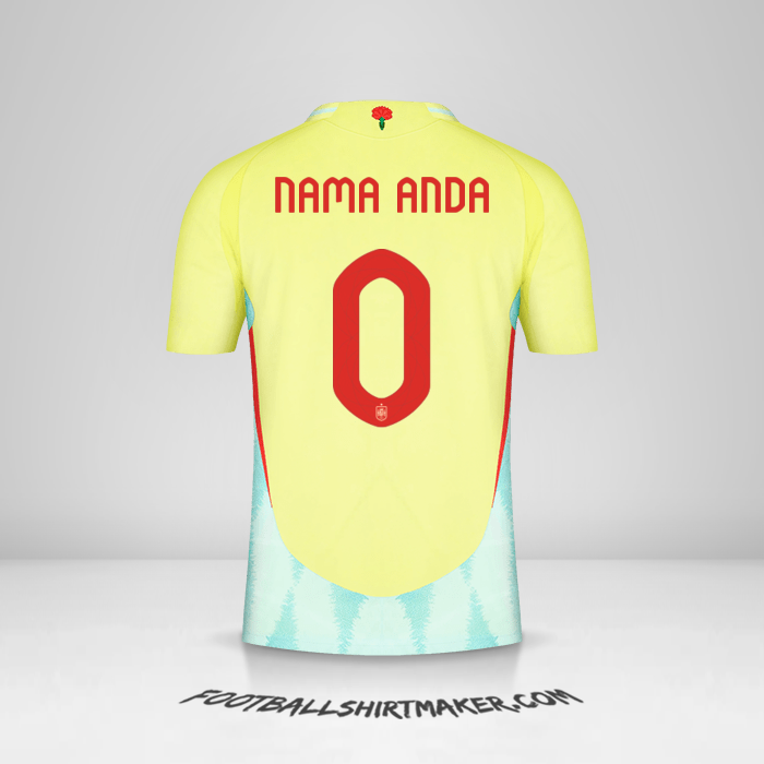 Jersey Spanyol 2024 II -  nama anda - 0