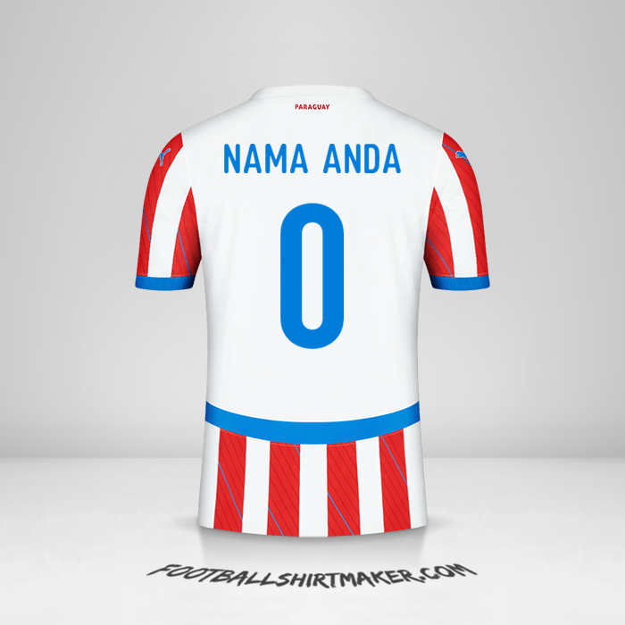 Jersey Paraguay 2024 -  nama anda - 0