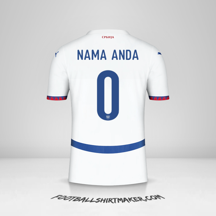 Jersey Serbia 2024 II -  nama anda - 0