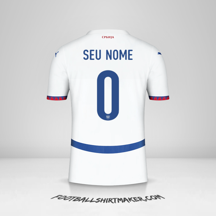 Camisa Sérvia 2024 II -  seu nome - 0