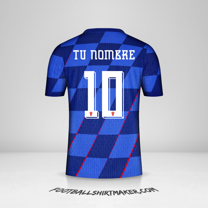 Camiseta Croacia 2024 II número 10 tu nombre