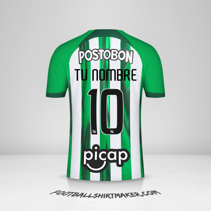 Jersey Atletico Nacional 2024 número 10 tu nombre