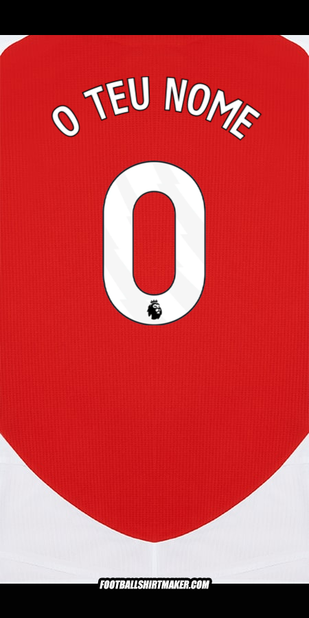 Camisola Arsenal 2024/2025 -  o teu nome - 0