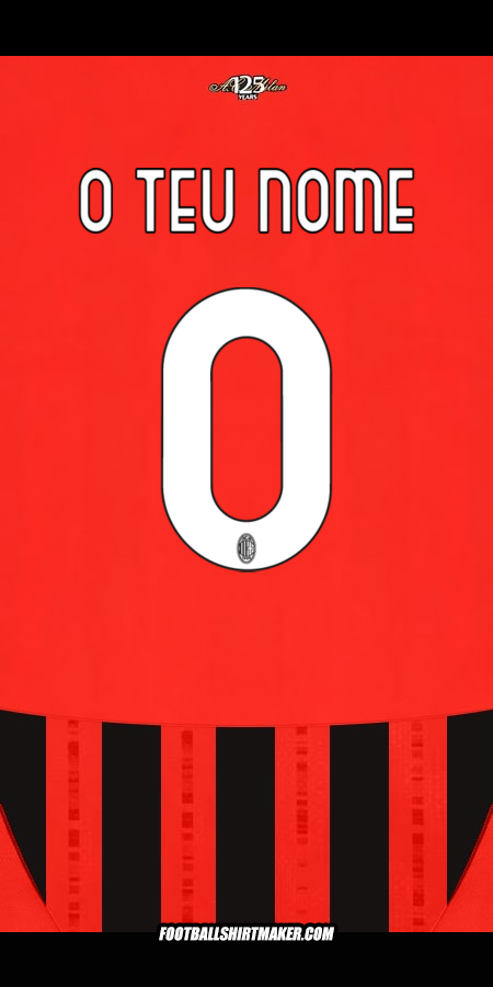 Camisola AC Milan 2024/2025 -  o teu nome - 0