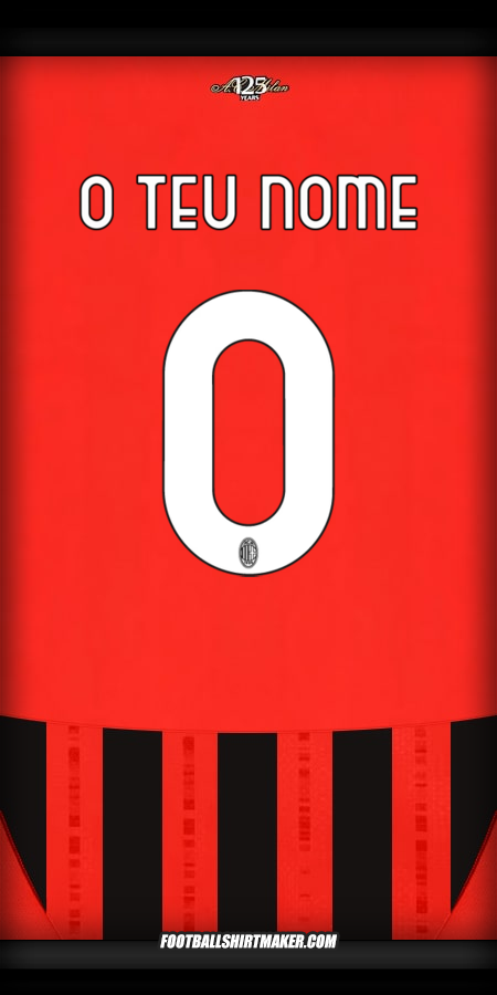 Camisola AC Milan 2024/2025 -  o teu nome - 0