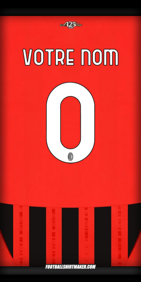 Maillot AC Milan 2024/2025 -  votre nom - 0