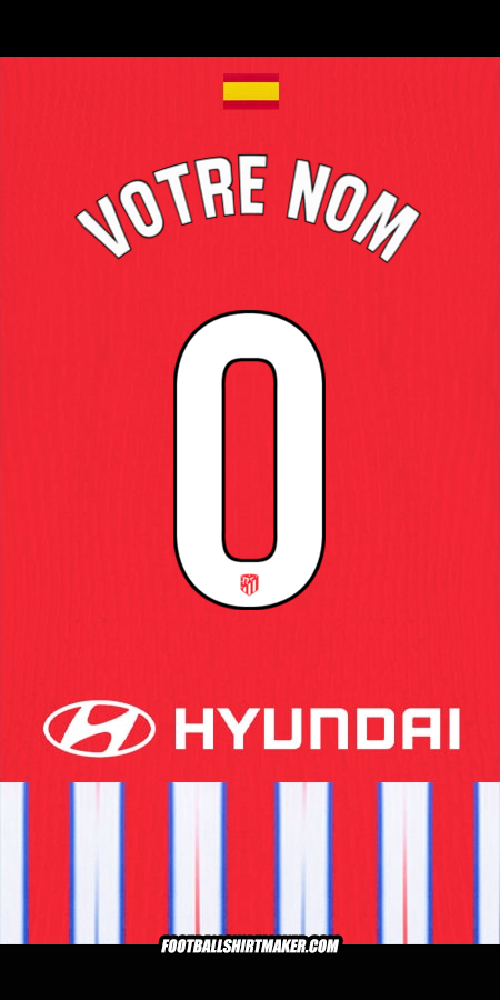 Maillot Atletico Madrid 2024/2025 -  votre nom - 0
