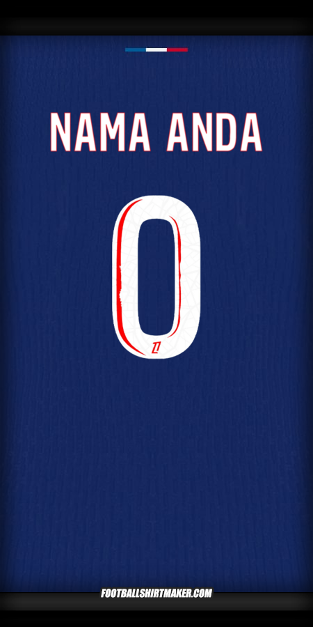 Jersey Paris Saint Germain 2024/2025 -  nama anda - 0