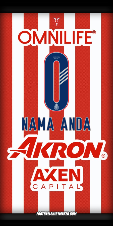 Jersey Guadalajara 2024/2025 -  nama anda - 0
