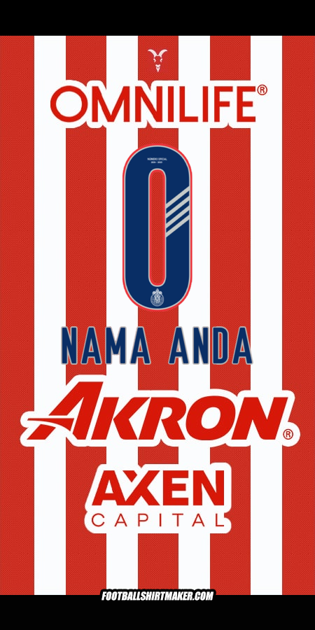 Jersey Guadalajara 2024/2025 -  nama anda - 0