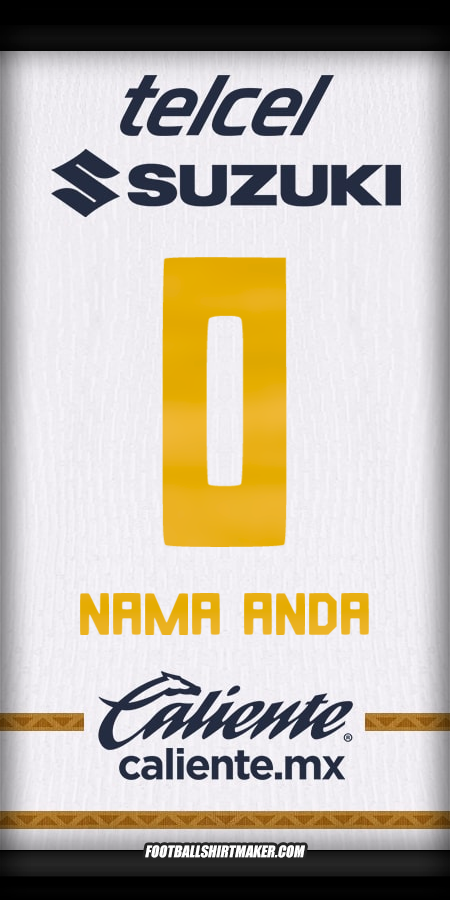 Jersey Pumas UNAM 2024/2025 -  nama anda - 0