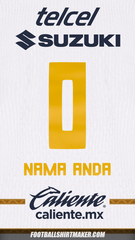 Jersey Pumas UNAM 2024/2025 -  nama anda - 0