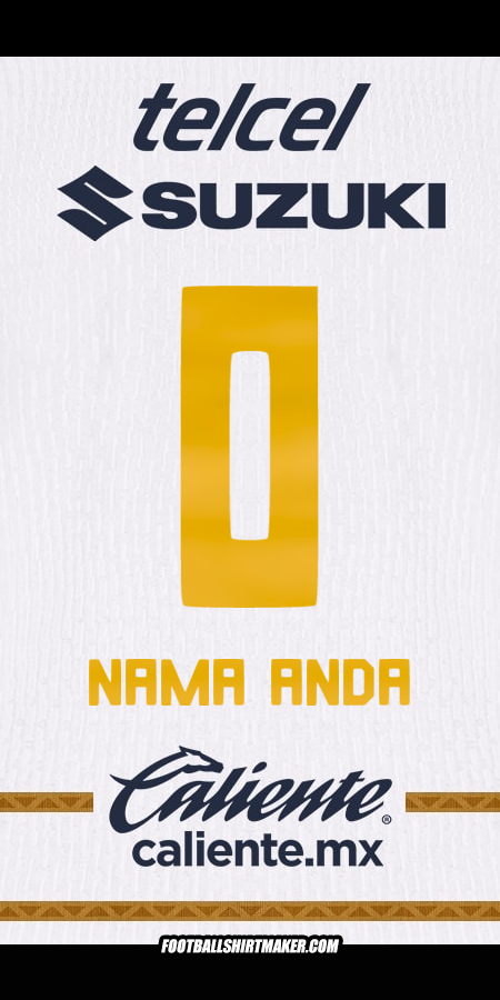 Jersey Pumas UNAM 2024/2025 -  nama anda - 0