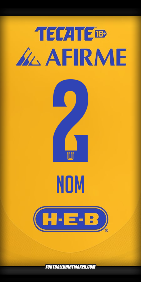 Maillot Tigres UANL 2024/2025 -  nom - 2