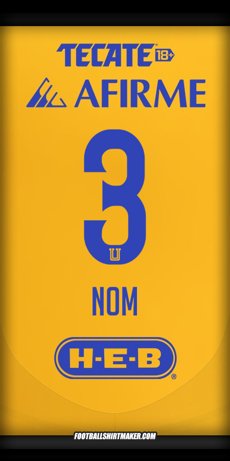 Maillot Tigres UANL 2024/2025 -  nom - 3