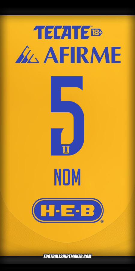 Maillot Tigres UANL 2024/2025 -  nom - 5