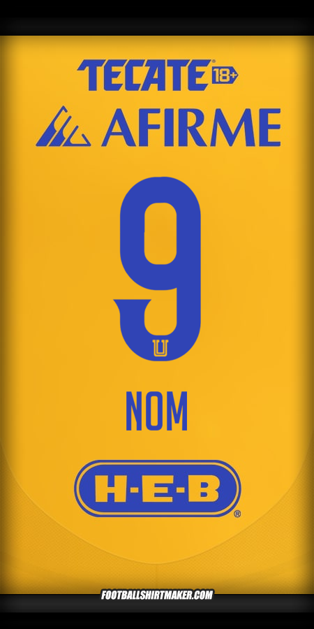 Maillot Tigres UANL 2024/2025 -  nom - 9