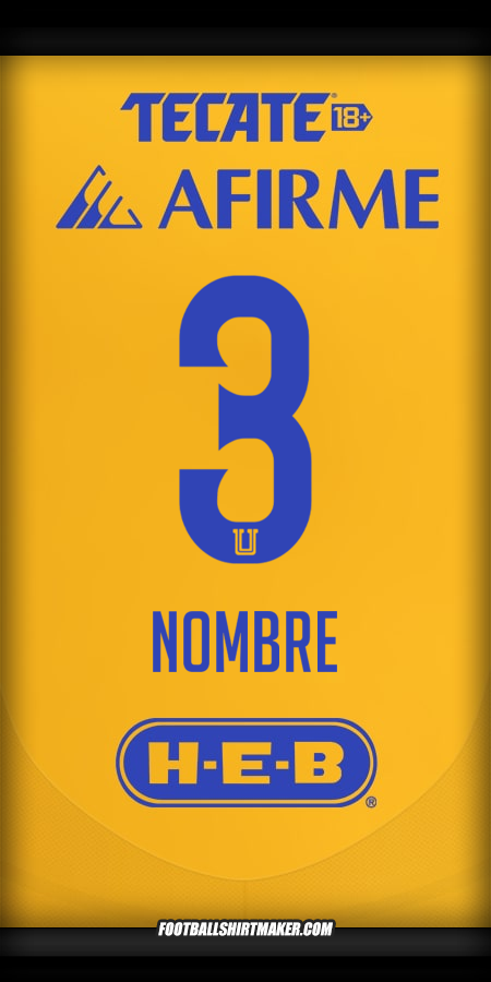 Jersey Tigres UANL 2024/2025 -  nombre - 3