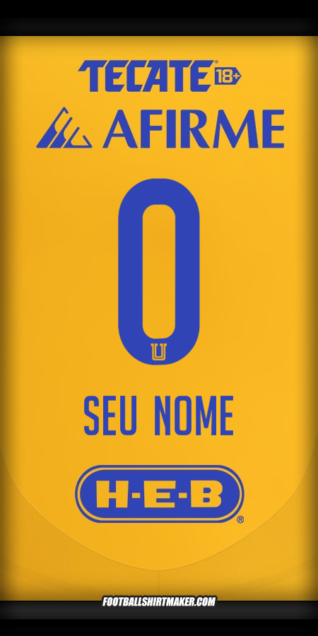 Camisa Tigres UANL 2024/2025 -  seu nome - 0