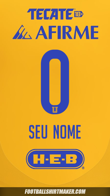 Camisa Tigres UANL 2024/2025 -  seu nome - 0